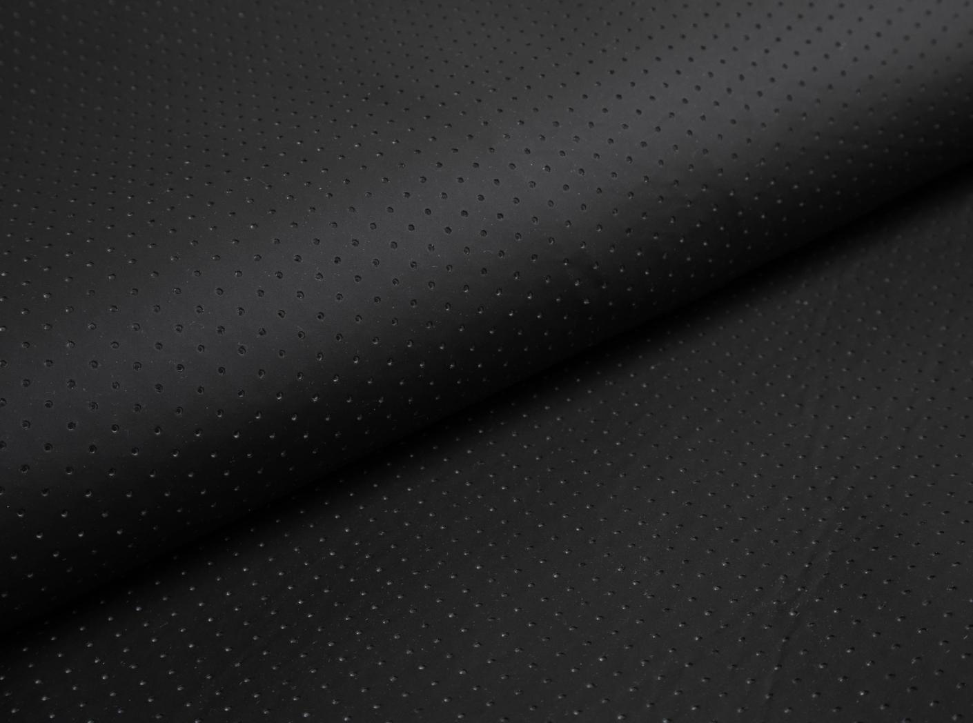 Neslystantis audinys Atlas, b=142 cm, juodas, perforuotas Neslystantis audinys Atlas, b=142 cm, juodas, perforuotas