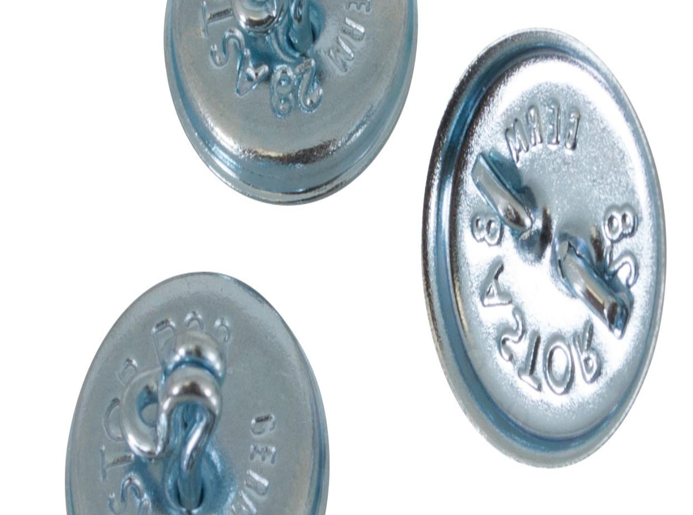 Sagos forma A44 apatinė dalis su kabliuku, Ø 24,8 mm, 250 vnt/pak. Sagos forma A44 apatinė dalis su kabliuku, Ø 24,8 mm, 250 vnt/pak.