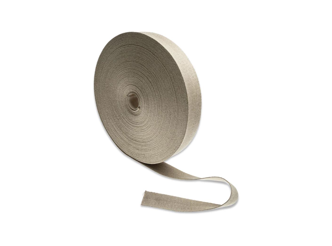 Linų pluošto juosta, b=50 mm, 50 m/rul., smulki Linų pluošto juosta, b=50 mm, 50 m/rul., smulki