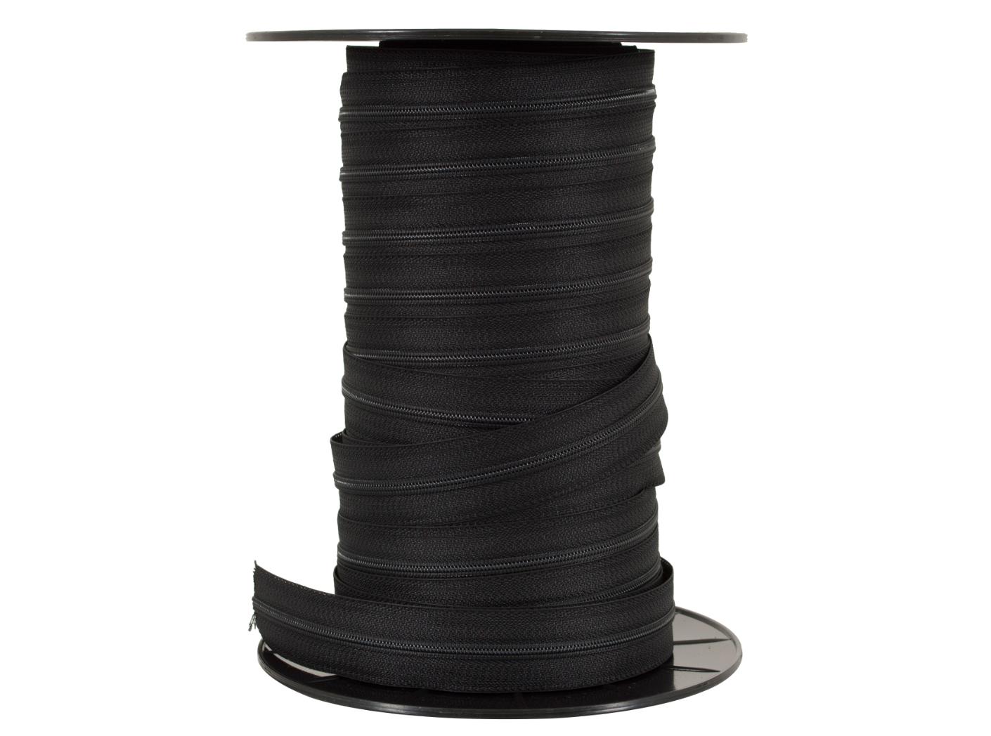 Spiralinio užtrauktuko juosta S 60, juoda, 200 m Spiralinio užtrauktuko juosta S 60, juoda, 200 m