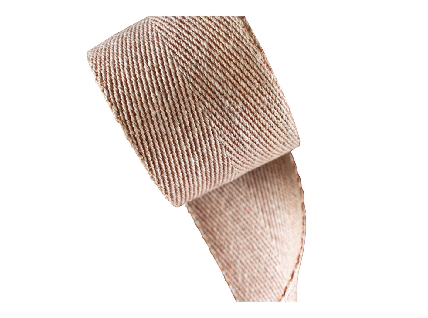 Juosta, b=50 mm, natūralus linas/oranžinė medvilnė Juosta, b=50 mm, natūralus linas/oranžinė medvilnė