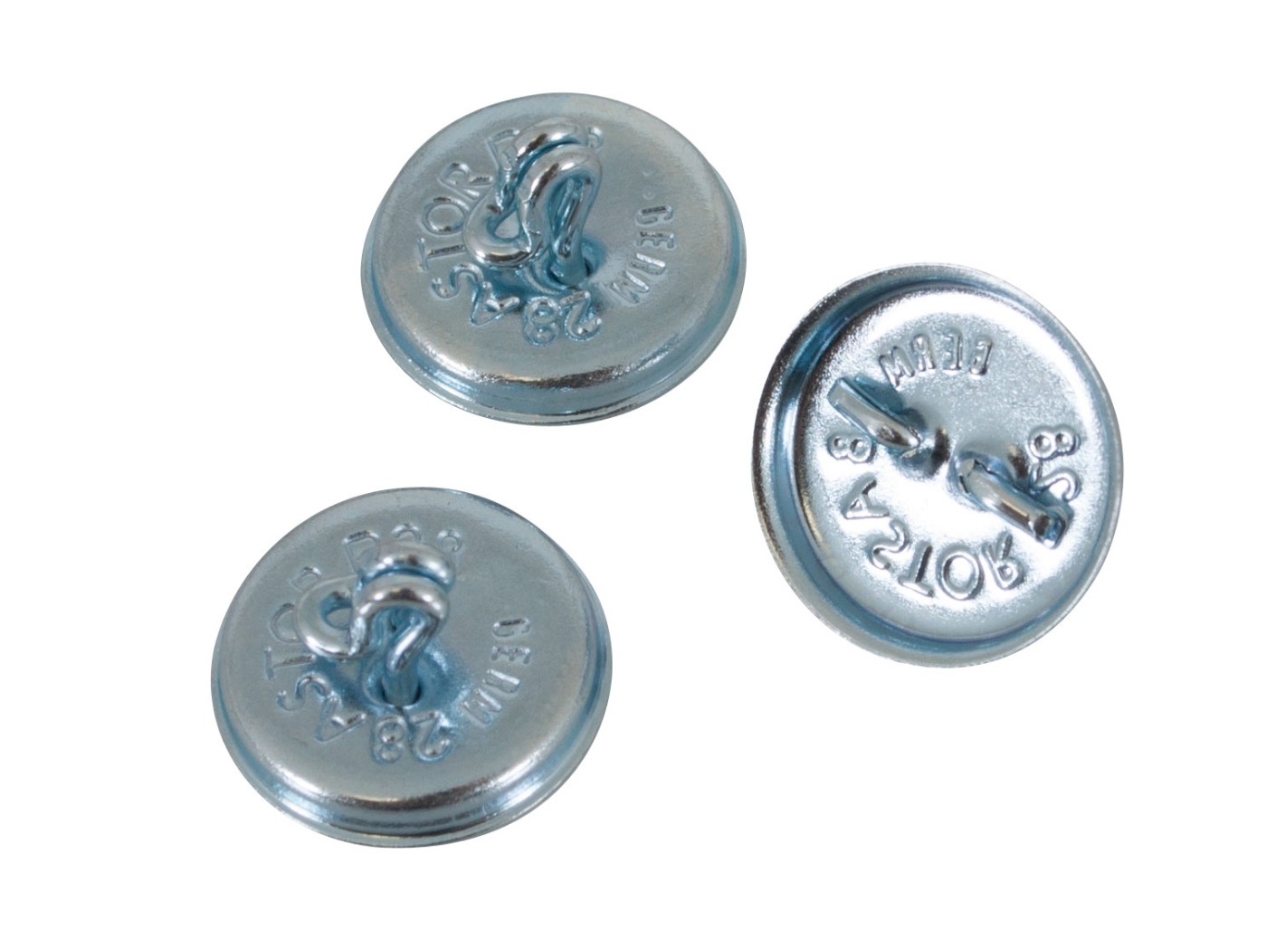 Sagos forma A36 apatinė dalis su kabliuku, Ø 19,1 mm, 500 vnt/pak. Sagos forma A36 apatinė dalis su kabliuku, Ø 19,1 mm, 500 vnt/pak.