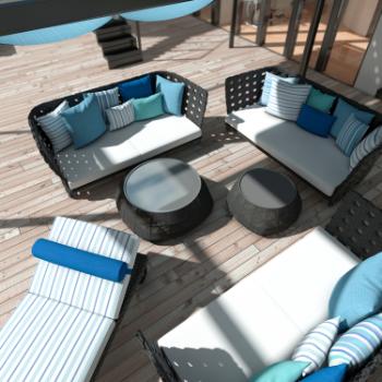 Audiniai lauko baldams