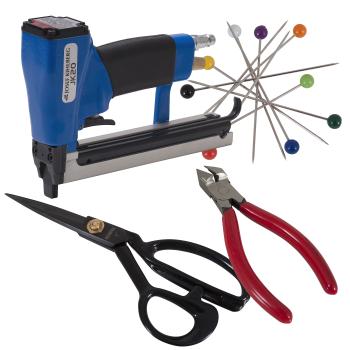 Įrankiai, adatos, žirklės ir pjovikliai